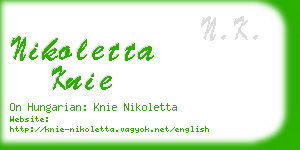 nikoletta knie business card